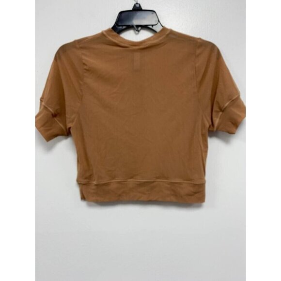 SKIMS Summer Women Mesh Crop Top Cropped T-shirt Brown Size 4X - Picture 2 of 5